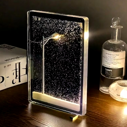 Snowy Night Street Lamp — DIY Miniature Kit