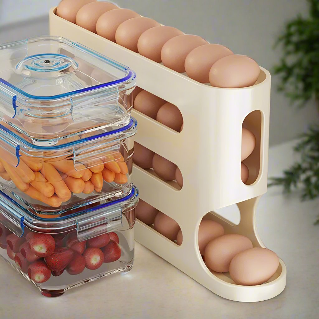 4-Tier Refrigerator Egg Storage Dispenser